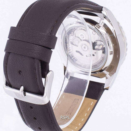 Seiko 5 Sports Automatic Ratio Dark Brown Leather SNZF17K1-var-LS11 Men's Watch