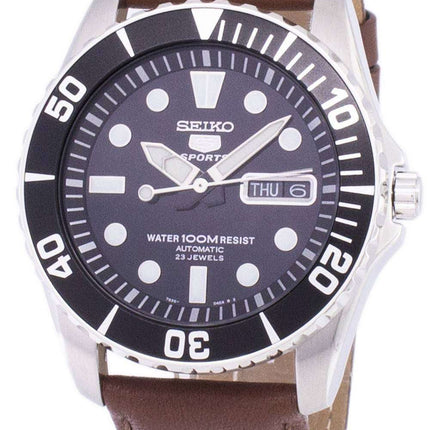 Seiko 5 Sports Automatic Ratio Brown Leather SNZF17K1-var-LS12 Men's Watch