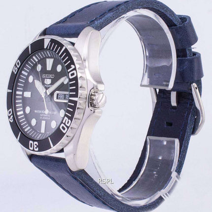 Seiko 5 Sports SNZF17K1-LS13 Automatic Dark Blue Leather Strap Men's Watch
