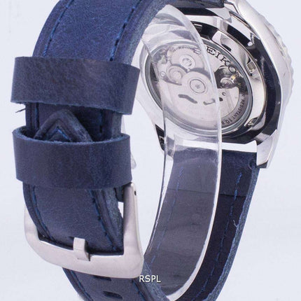 Seiko 5 Sports SNZF17K1-LS13 Automatic Dark Blue Leather Strap Men's Watch