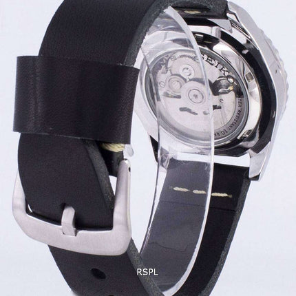 Seiko 5 Sports SNZF17K1-LS14 Automatic Black Leather Strap Men's Watch