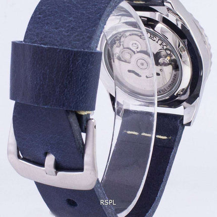 Seiko 5 Sports SNZF17K1-LS15 Automatic Dark Blue Leather Strap Men's Watch