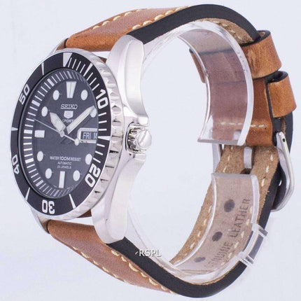 Seiko 5 Sports SNZF17K1-LS17 Automatic Brown Leather Strap Men's Watch