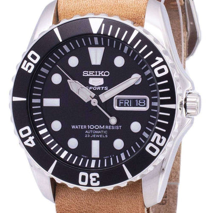Seiko 5 Sports SNZF17K1-LS18 Automatic Brown Leather Strap Men's Watch