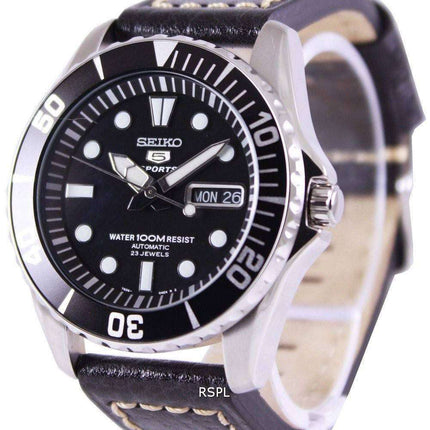 Seiko 5 Sports Automatic Ratio Black Leather SNZF17K1-LS2 Men's Watch