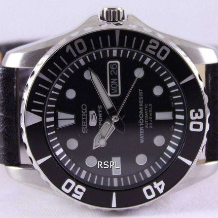 Seiko 5 Sports Automatic Ratio Black Leather SNZF17K1-LS2 Men's Watch