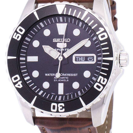 Seiko 5 Sports Automatic Ratio Brown Leather SNZF17K1-var-LS7 Men's Watch
