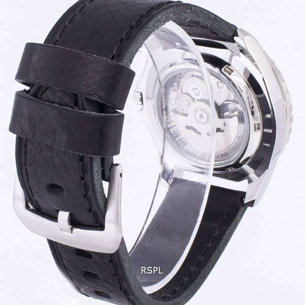 Seiko 5 Sports Automatic Ratio Black Leather SNZF17K1-var-LS8 Men's Watch