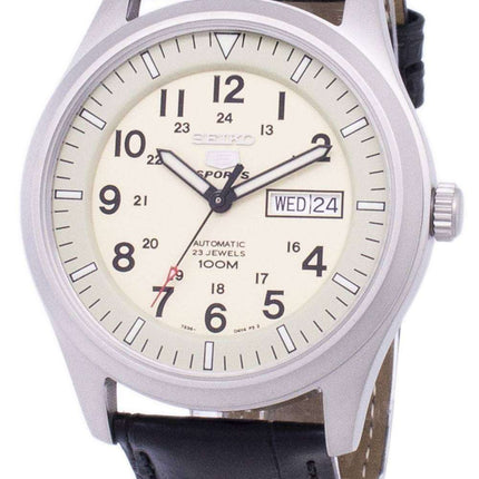 Seiko 5 Sports Automatic Ratio Black Leather SNZG07K1-LS6 Men's Watch