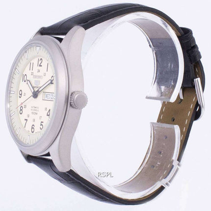 Seiko 5 Sports Automatic Ratio Black Leather SNZG07K1-LS6 Men's Watch