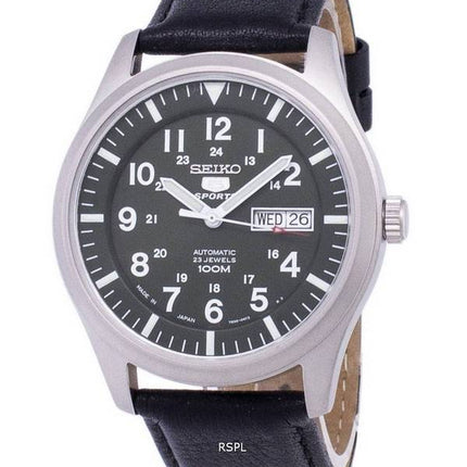 Seiko 5 Sports Automatic Japan Made Ratio Black Leather SNZG09J1-LS10 Men's Watch