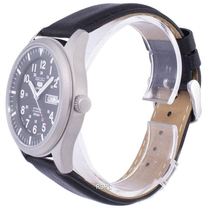 Seiko 5 Sports Automatic Japan Made Ratio Black Leather SNZG09J1-LS10 Men's Watch