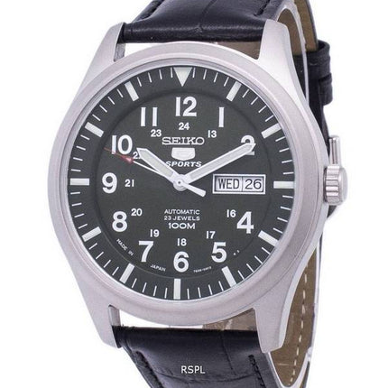 Seiko 5 Sports Automatic Japan Made Ratio Black Leather SNZG09J1-LS6 Men's Watch