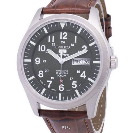 Seiko 5 Sports Automatic Japan Made Ratio Brown Leather SNZG09J1-LS7 Men's Watch