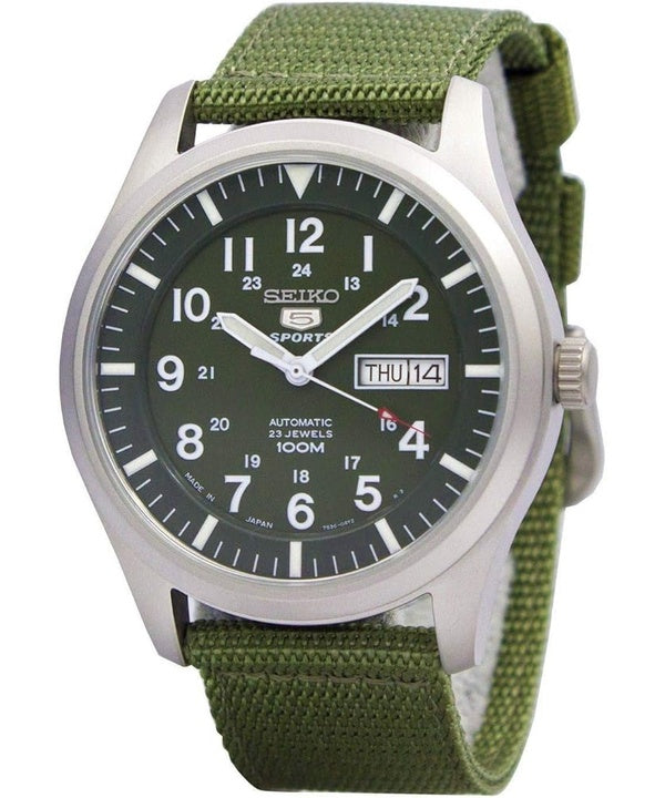 Refurbished Seiko 5 Military Automatic Sports Japan Made SNZG09 SNZG09J1 SNZG09J Men's Watch