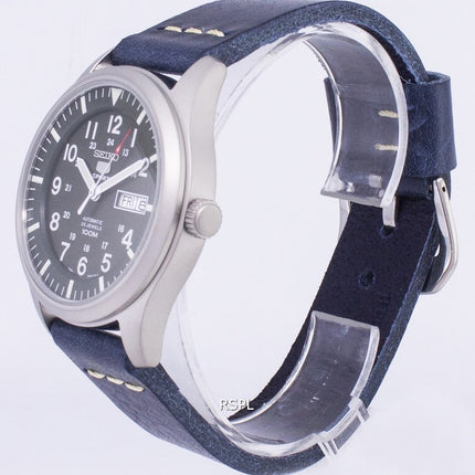 Seiko 5 Sports SNZG09K1-LS15 Automatic Dark Blue Leather Strap Men's Watch