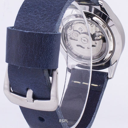 Seiko 5 Sports SNZG09K1-LS15 Automatic Dark Blue Leather Strap Men's Watch