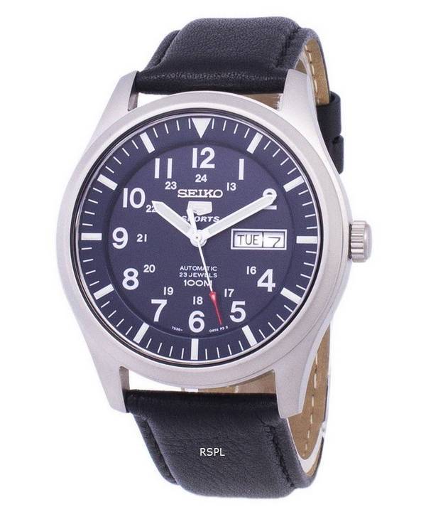 Seiko 5 Sports Automatic Ratio Black Leather SNZG11K1-LS10 Men's Watch