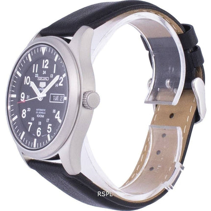 Seiko 5 Sports Automatic Ratio Black Leather SNZG15K1-LS10 Men's Watch