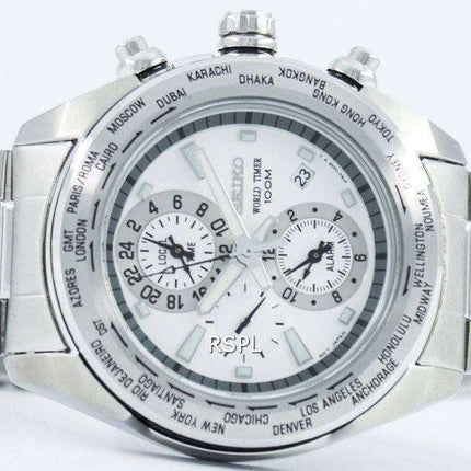 Seiko Premier World Time Alarm Quartz SPL029 SPL029P1 SPL029P Men's Watch