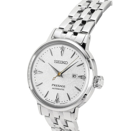 Seiko Presage Cocktail Diamond Accents Stainless Steel Silver Dial Automatic SRE017J1 Women's Watch