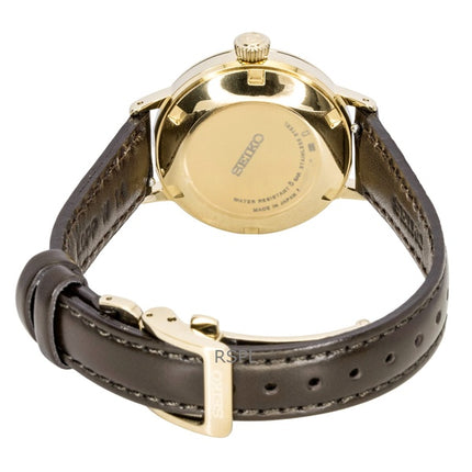 Seiko Presage Cocktail Diamond Accents Leather Strap Automatic SRE020J1 Women's Watch