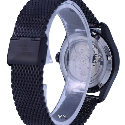 Seiko 5 Sports Flieger Stainless Steel Mesh Black Dial Automatic SRPH25K1 100M Mens Watch