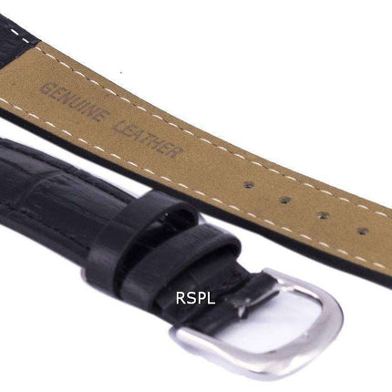Black Ratio Brand Leather Watch Strap 18mm