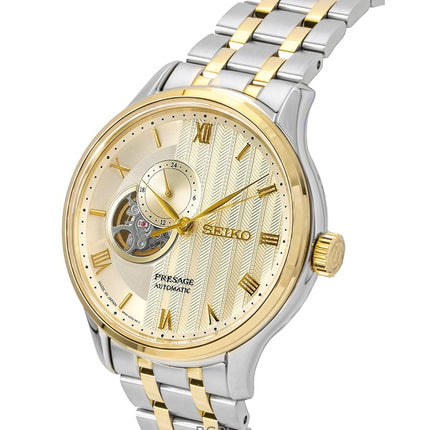 Seiko Presage Japanese Garden Two Tone Stainless Steel Gold Dial Automatic SSA464J1 Men's Watch