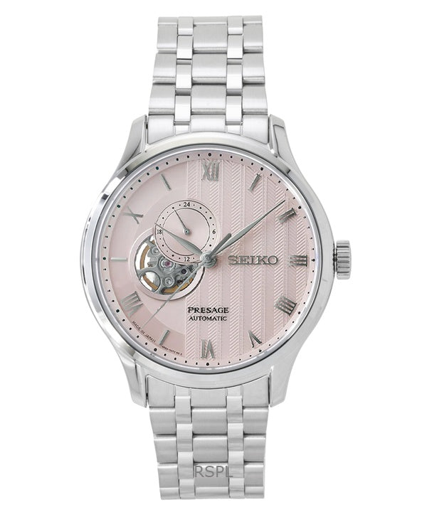 Seiko Presage Japanese Garden Stainless Steel Pale Pink Dial Automatic SSA465J1 Men's Watch