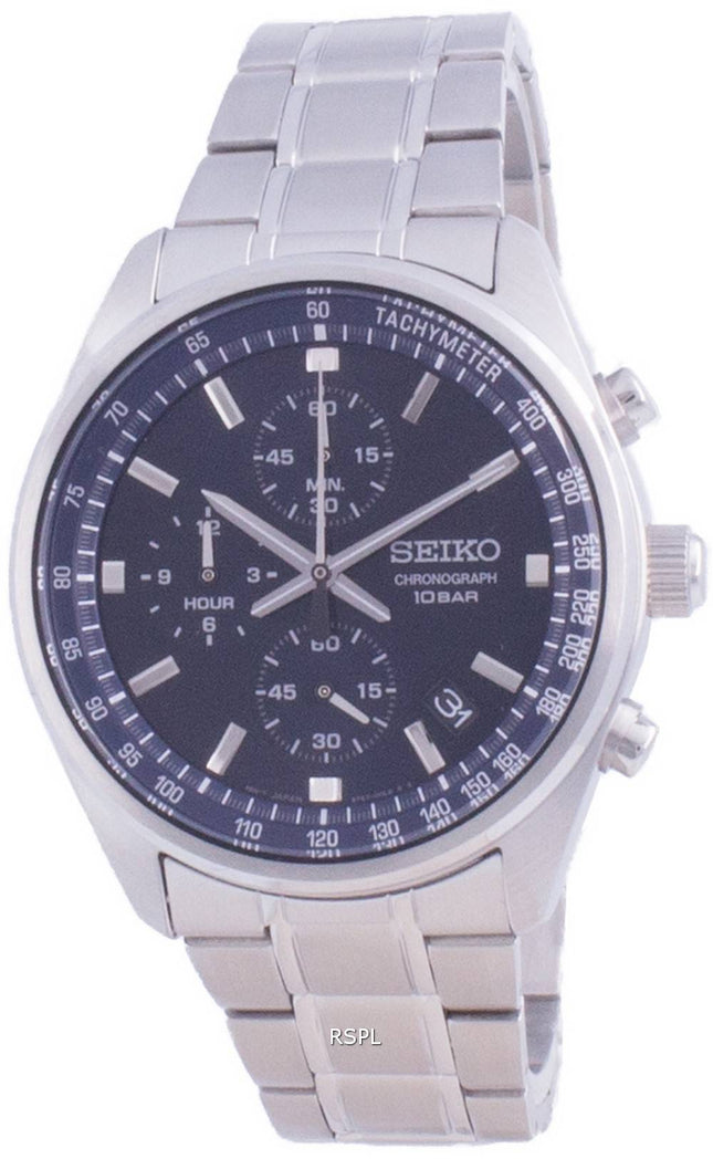 Refurbished Seiko Chronograph Quartz SSB377 SSB377P1 SSB377P 100M Men's Watch