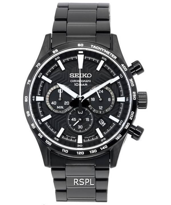 Seiko Urban Sports Chronograph Black Dial Quartz SSB415 SSB415P1 SSB415P 100M Men's Watch