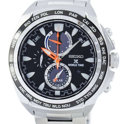 Seiko Prospex Solar World Time Chronograph Power Reserve SSC487 SSC487P1 SSC487P Men's Watch