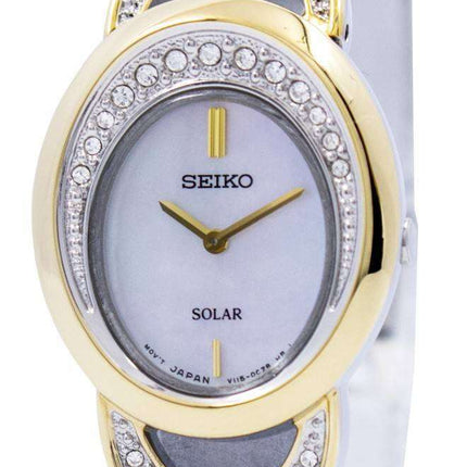 Seiko Solar Two Tone Swarovski Crystals SUP296 SUP296P1 SUP296P Womens Watch