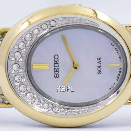 Seiko Solar Two Tone Swarovski Crystals SUP296 SUP296P1 SUP296P Womens Watch