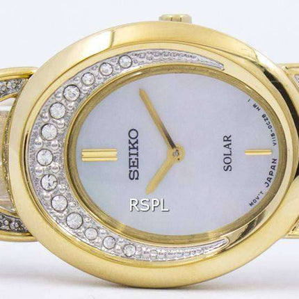 Seiko Solar Gold Tone Swarovski Crystals SUP298 SUP298P1 SUP298P Womens Watch
