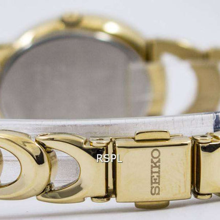 Seiko Solar Gold Tone Swarovski Crystals SUP298 SUP298P1 SUP298P Womens Watch