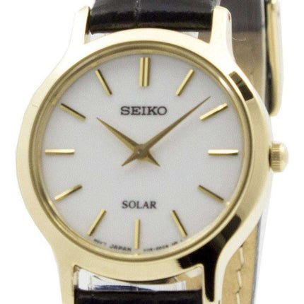 Seiko Solar White Dial Leather Strap SUP300P1 SUP300P Womens Watch