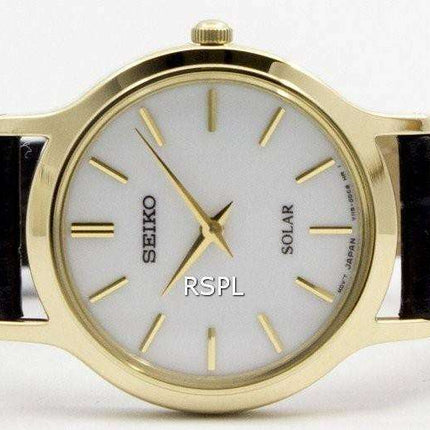 Seiko Solar White Dial Leather Strap SUP300P1 SUP300P Womens Watch
