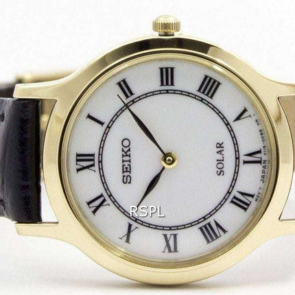Seiko Solar White Dial Leather Strap SUP304P1 SUP304P Womens Watch