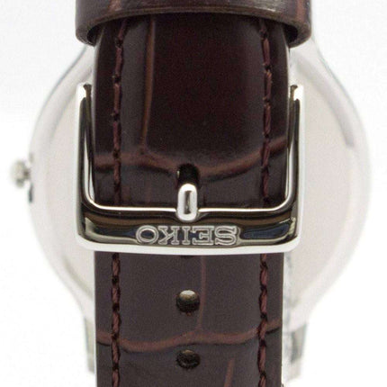 Seiko Solar White Dial Leather Strap SUP869P1 SUP869P Mens Watch