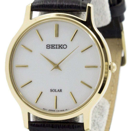 Seiko Solar White Dial Leather Strap SUP872P1 SUP872P Mens Watch