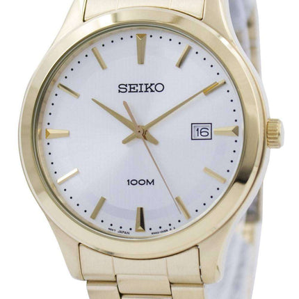 Seiko Quartz Gold Tone 100M SUR054 SUR054P1 SUR054P Men's Watch