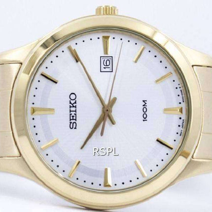 Seiko Quartz Gold Tone 100M SUR054 SUR054P1 SUR054P Men's Watch