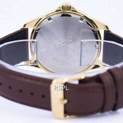 Seiko Quartz White Dial Brown Leather SUR160 SUR160P1 SUR160P Men's Watch
