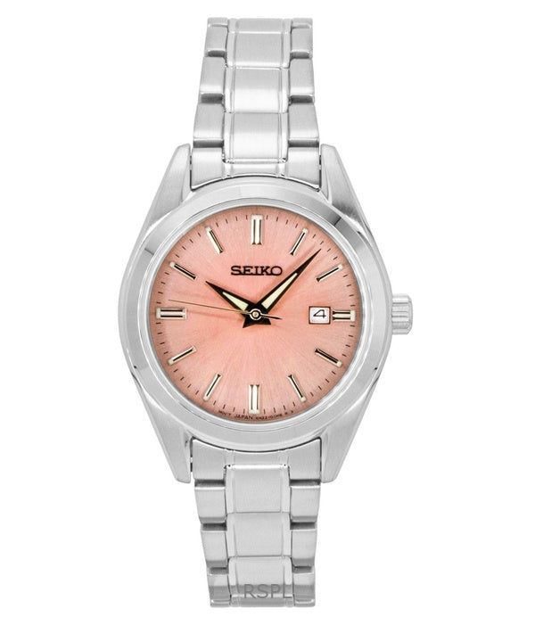 Seiko Conceptual Stainless Steel Pink Dial Quartz SUR529P1 100M Women's Watch
