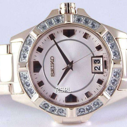 Seiko Quartz Crystals Rose Gold SUR802P1 SUR802P Women's Watch