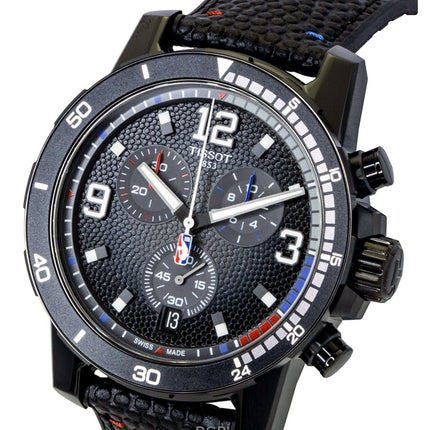 Tissot Supersport NBA Special Edition Chronograph Leather Strap Black Dial Quartz T125.617.37.067.00 100M Men's Watch