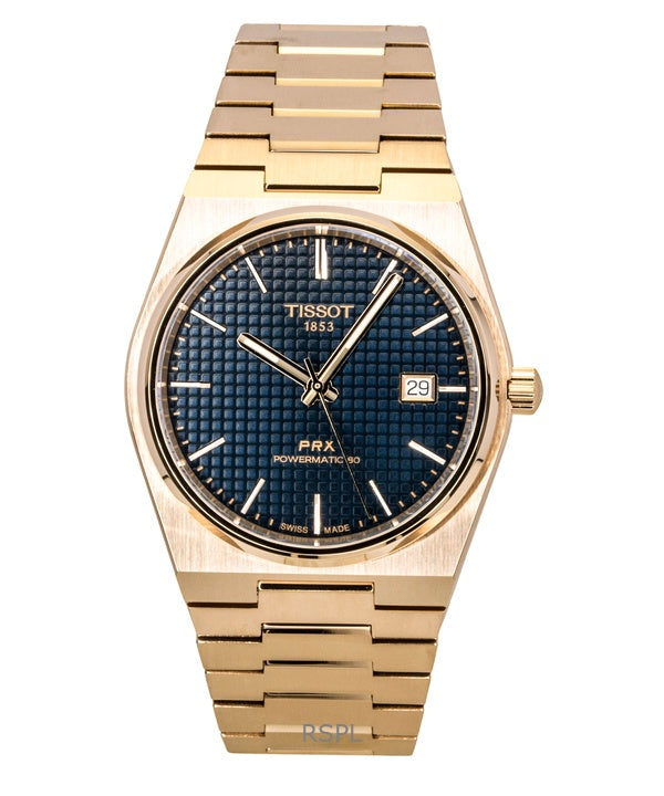Tissot PRX Rose Gold Stainless Steel Blue Dial Automatic T137.407.33.041.00 100M Men's Watch
