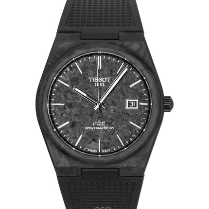 Tissot PRX Carbon Synthetic Strap Black Dial Automatic T137.907.97.201.00 100M Men's Watch